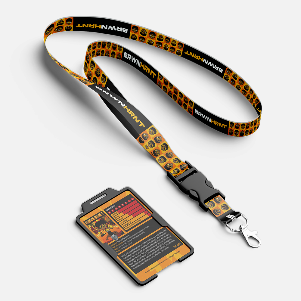 Brown Hornet Icon Card hall pass lanyard