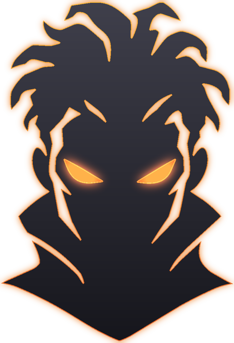 The rival: a shadowed figure with a popped collar and glowing eyes